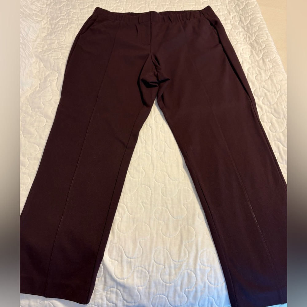 J. Jill Women’s Ponte Slim Leg Pants. Petite Large. Color Dark Fig/Plum.